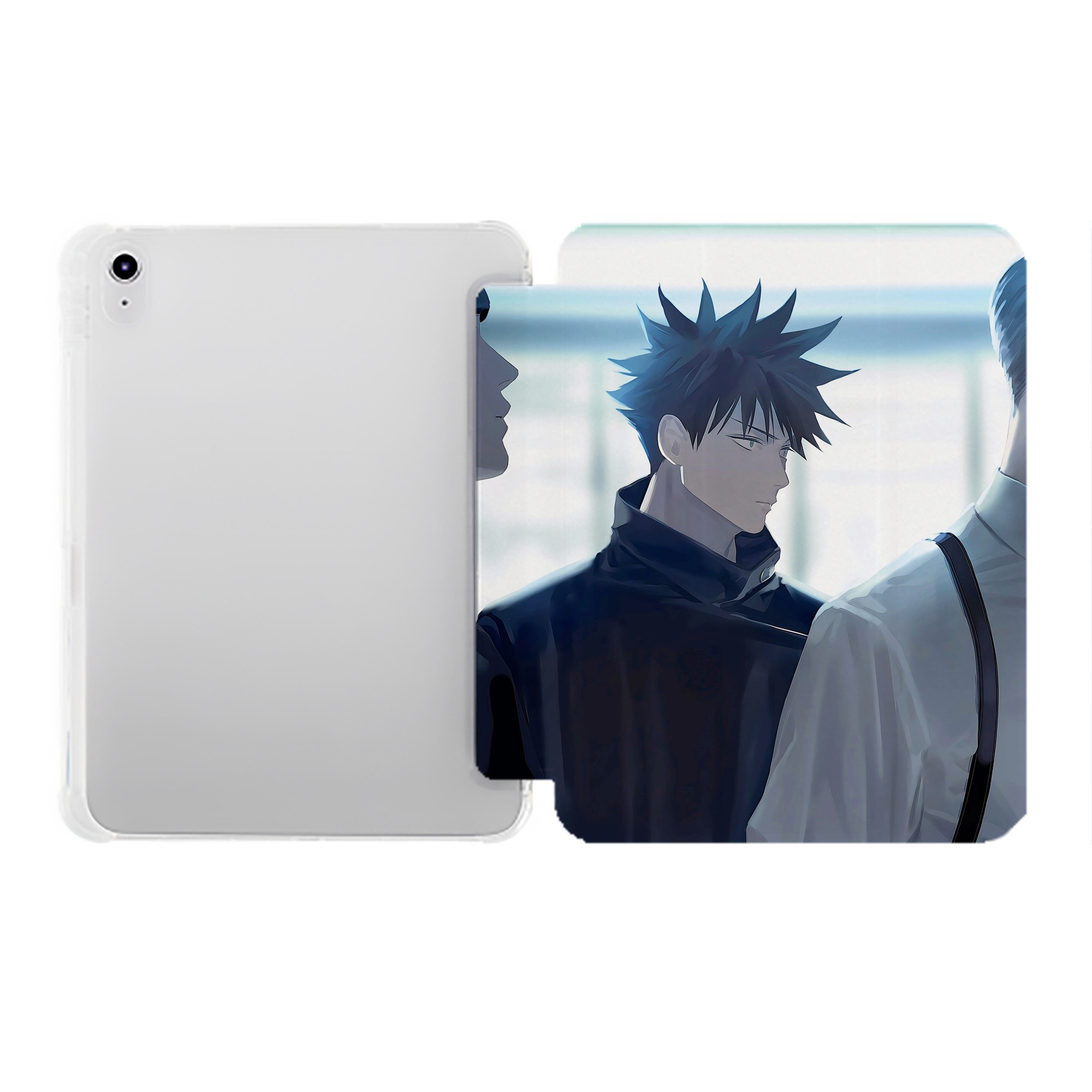（画像用） 呪術廻戦 Jujutsu Kaisen IPad ケース ペン収納付き 三つ折りスタンド PUレザー×シリコン 対応機種9.5/10.5/10.9インチ